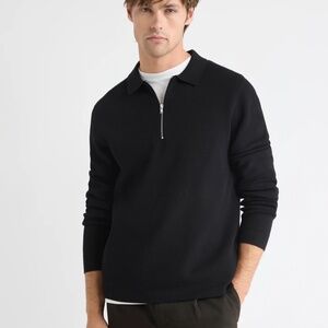 H&M Long-Sleeve Half-Zip Polo Sweater